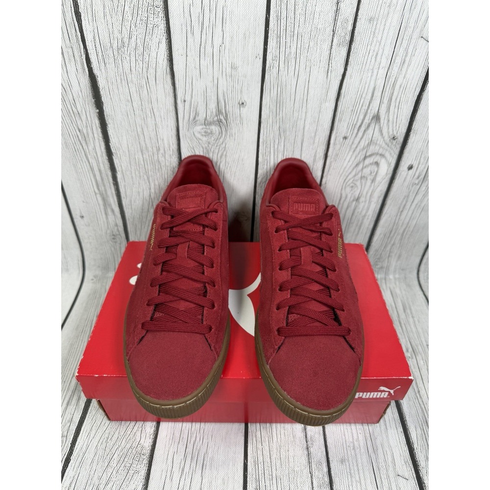 Puma Suede Gum Intense Red Burgundy Gold 381174-05 Men's Size 9 PreOwned